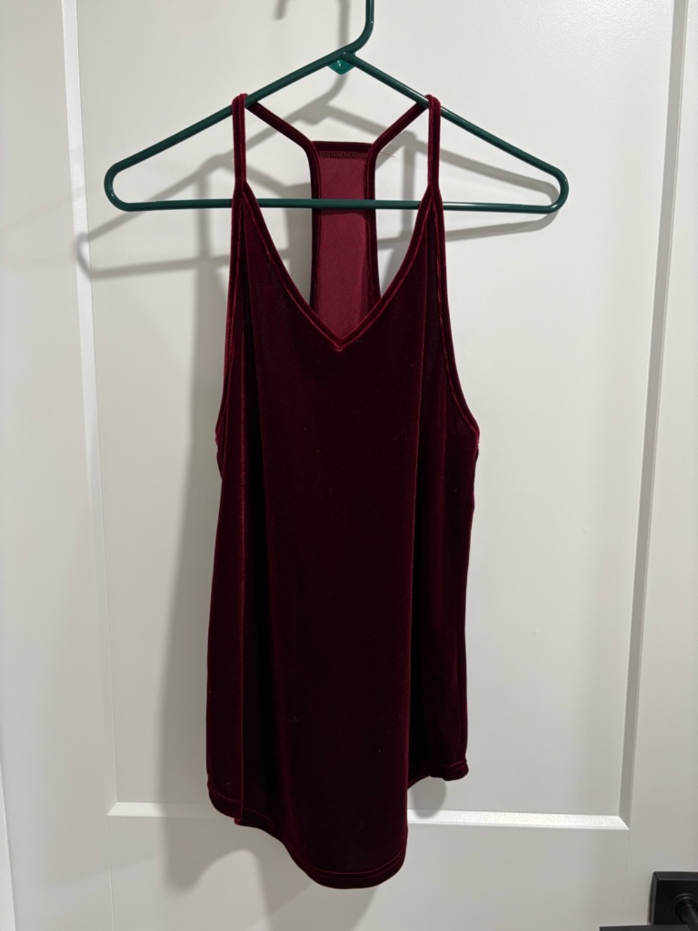 Source Unknown Burgundy Velvet Racerback Tunic Top